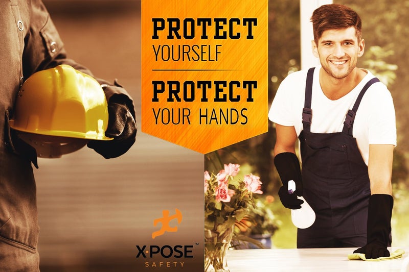Xpose Safety 18â€ Chemical Resistant Gloves - 3 Pairs - Heavy Duty, PVC Coated, Comfort Lined - Acid, Oil and Alkali Protection - Forearm Length - Image 4